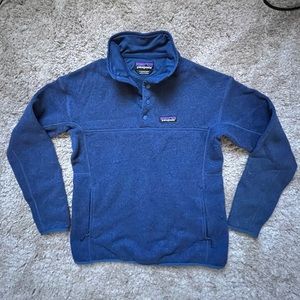 Patagonia Soft Polar Fleece Pullover Sweatshirt size Small Blue Half Snap